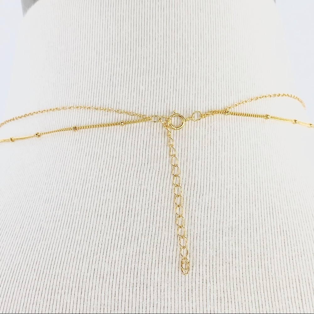 Shiny Disc Double Chain Gold S925 Choker Necklace - Picture 5 of 6